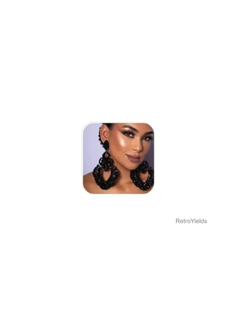 Large Black Rhinestone Chandelier Drop Earrings for Women Statement Jewelry Prom